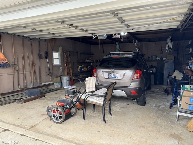 view of garage