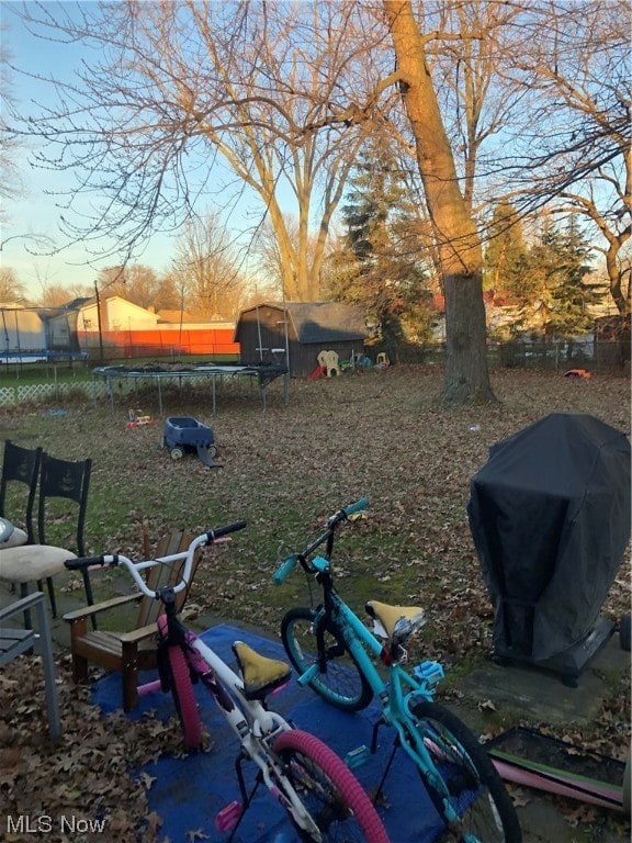 1351 E 340th St, Eastlake, OH 44095 - view of yard featuring a trampoline