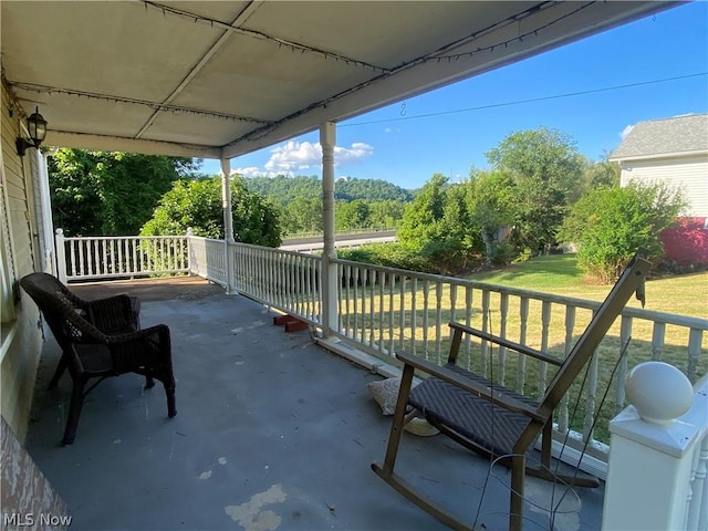 view of patio with covered porch