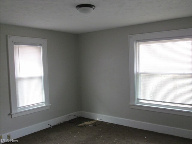 view of spare room