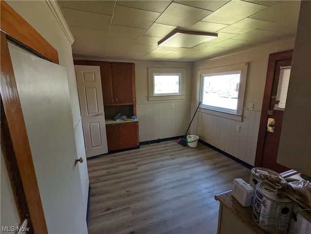 kitchen with light wood-type flooring