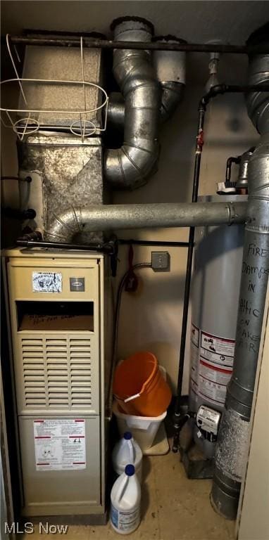 utilities featuring gas water heater