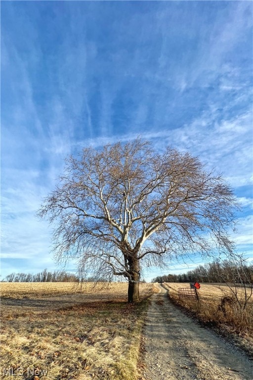 view of street featuring a rural view