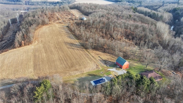 drone / aerial view featuring a rural view