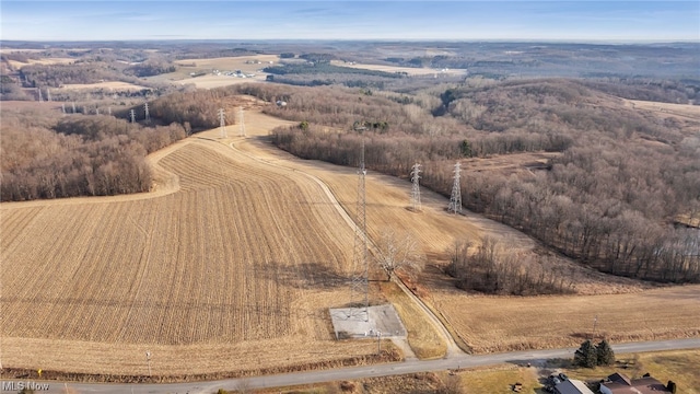 aerial view featuring a rural view