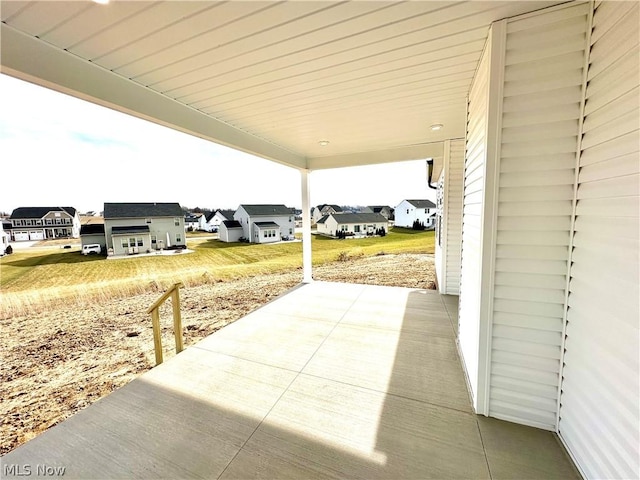 view of patio / terrace featuring a residential view