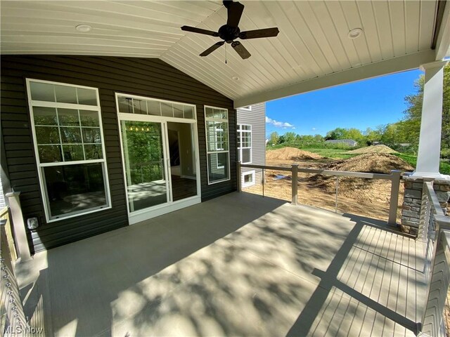 2439 Ledgestone Dr NW, Uniontown, OH 44685 - view of patio / terrace with ceiling fan