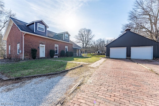 view of home's exterior featuring a lawn