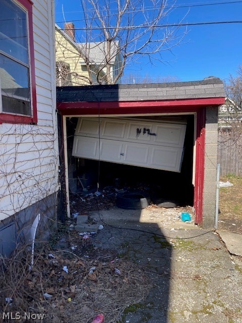 view of garage