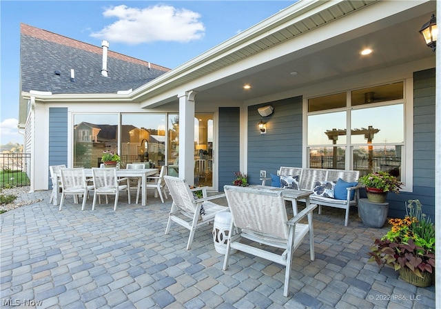 view of patio / terrace with an outdoor hangout area