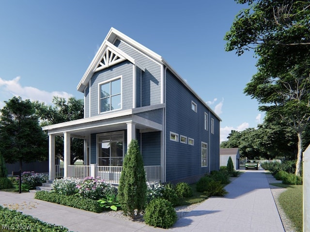 view of front of house with covered porch