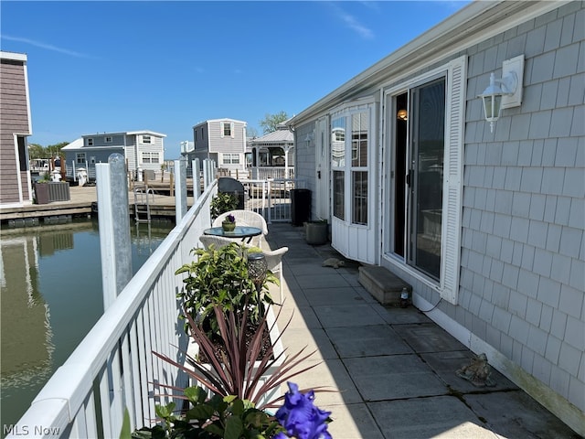 balcony with a water view