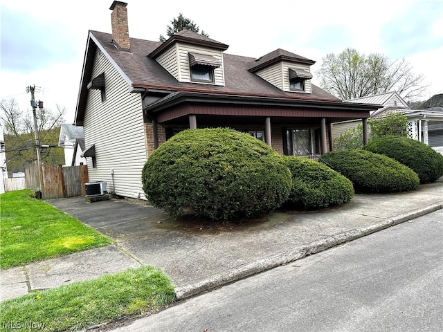 view of front of property with central AC