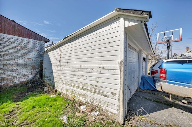 view of shed / structure with a garage