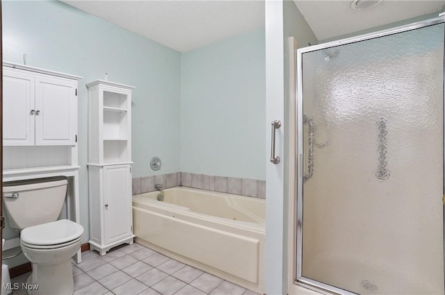 6747 Lockwood Blvd, Youngstown, OH 44512 - bathroom featuring tile patterned flooring, a garden tub, toilet, and a shower stall