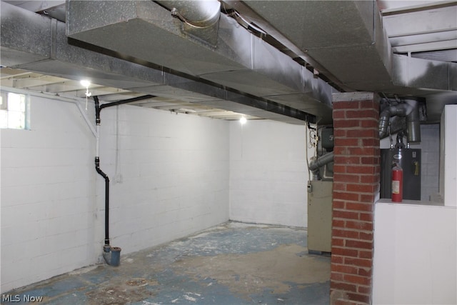 basement with water heater