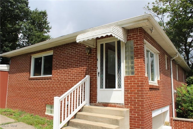 exterior space featuring a garage