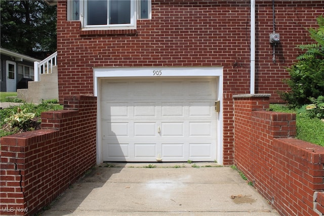 view of garage