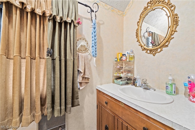 bathroom with oversized vanity