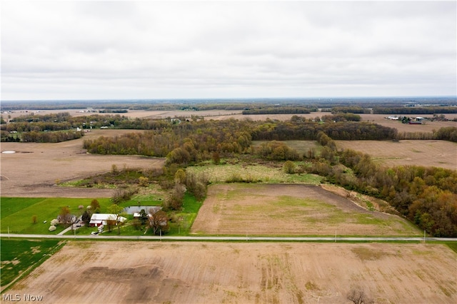 aerial view with a rural view