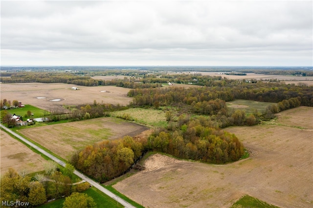 bird's eye view featuring a rural view