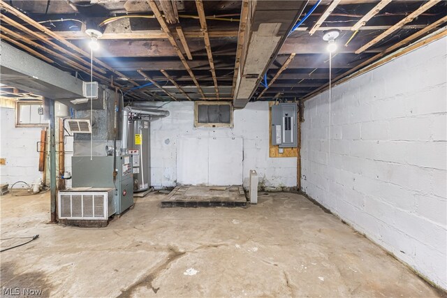 basement with gas water heater