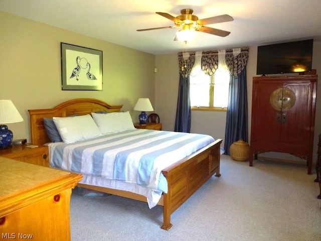 11421 Clay Rd, Newton, WV 25266 - bedroom featuring light colored carpet and a ceiling fan