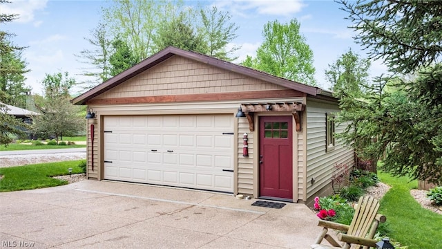 view of garage