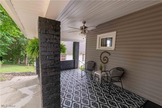 view of patio / terrace with ceiling fan