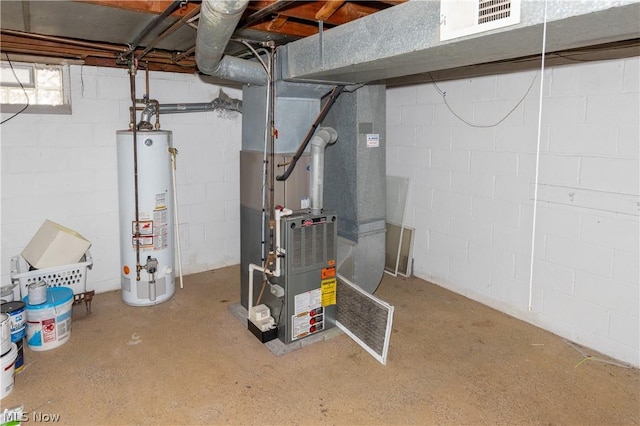 utilities with heating unit and water heater