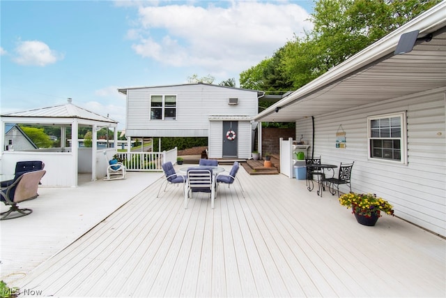 deck with a gazebo