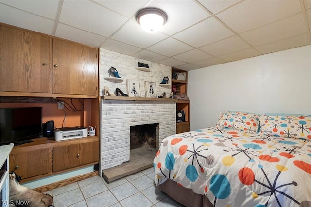 6579 Camp Blvd, Hanoverton, OH 44423 - bedroom featuring light tile patterned floors and a drop ceiling