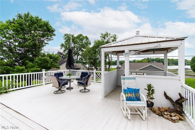 deck with a gazebo