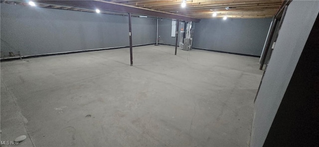 view of unfinished basement