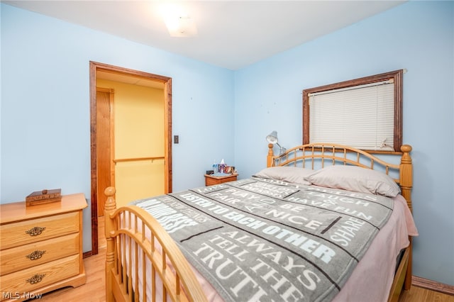 bedroom featuring light hardwood / wood-style floors