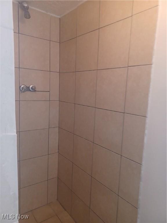 bathroom with tiled shower