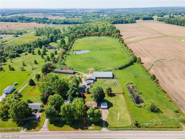 drone / aerial view featuring a rural view