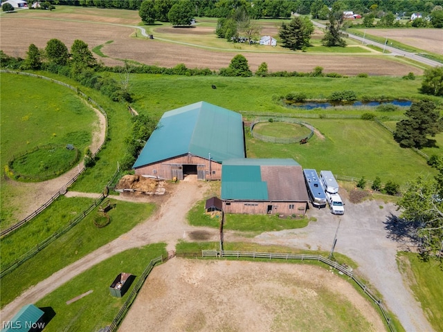 drone / aerial view featuring a rural view