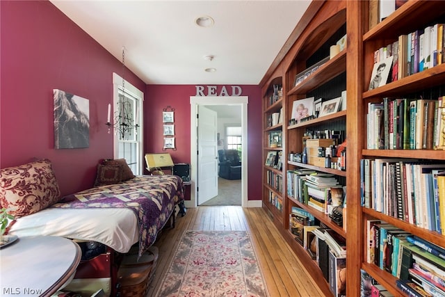 bedroom featuring light hardwood / wood-style floors