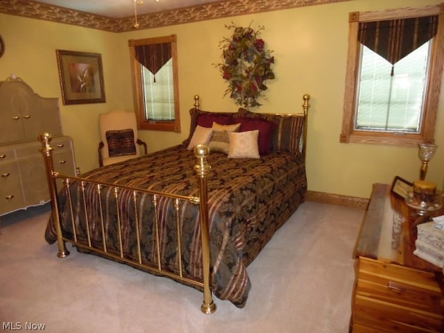 bedroom featuring carpet