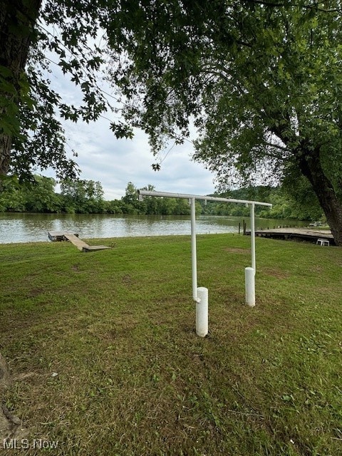 exterior space featuring a water view