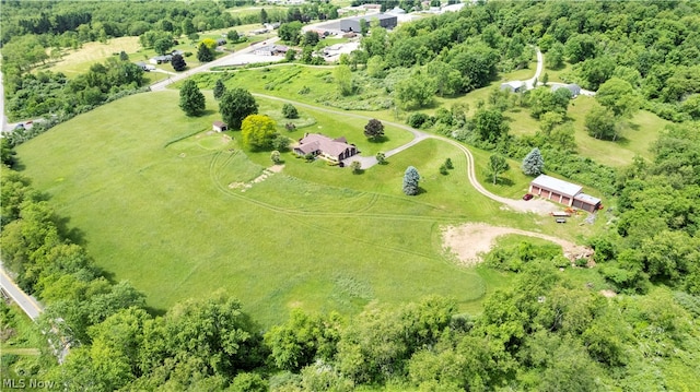 aerial view featuring a rural view