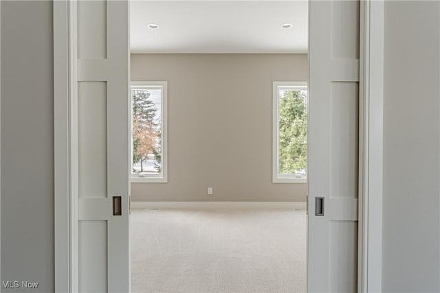 view of carpeted spare room