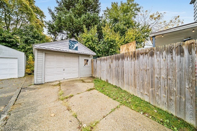 view of garage