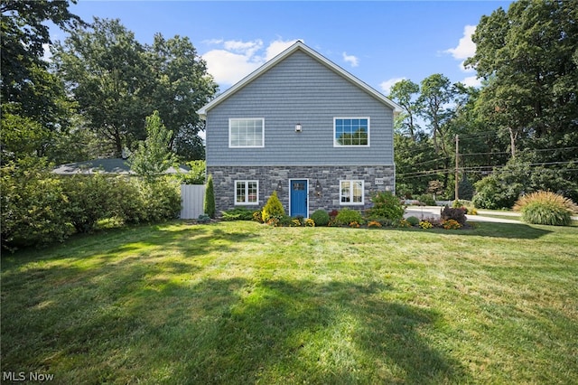 view of front property with a front yard