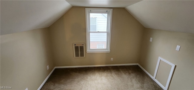 additional living space with carpet and lofted ceiling