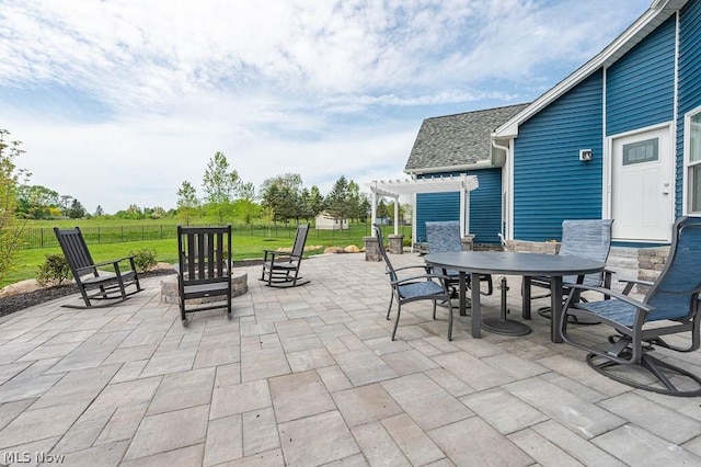 view of patio / terrace with a pergola