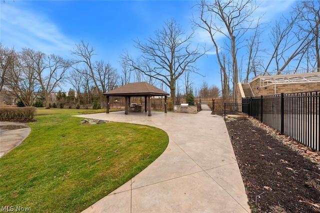 view of yard featuring a gazebo