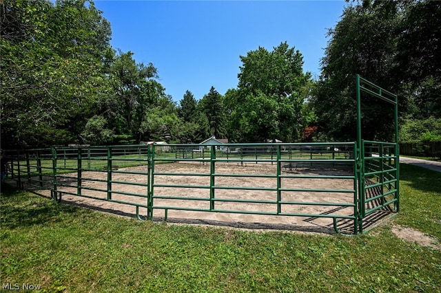 exterior space with a yard