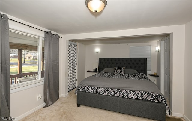 bedroom with carpet